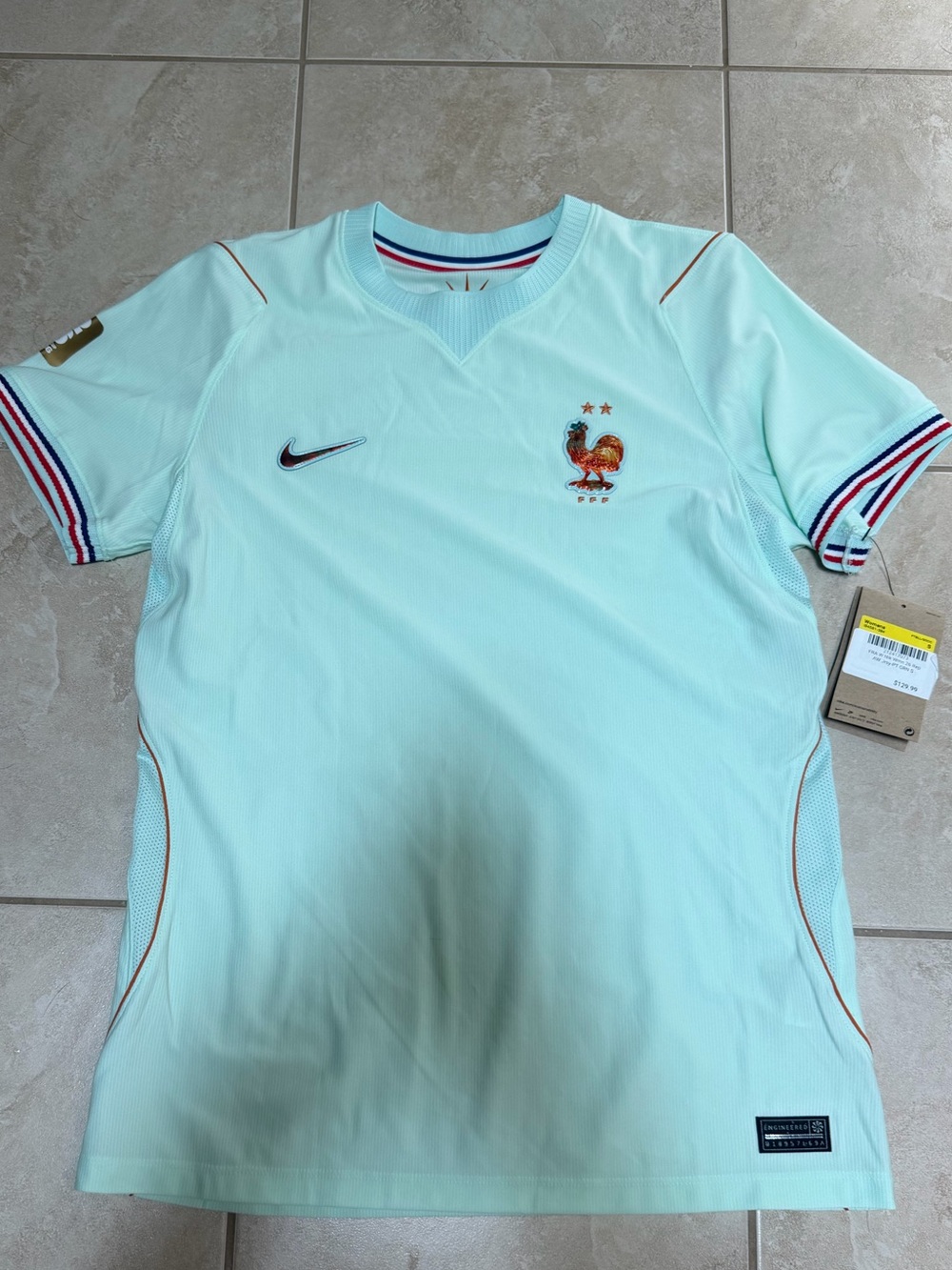 Nike Mint Green France Replica Football Jersey with Tricolor Trim
